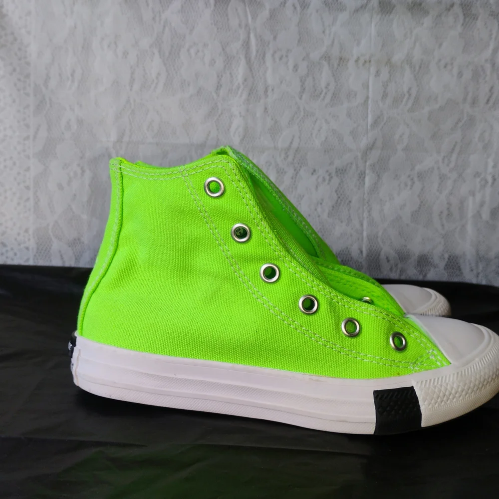 Converse Neon Green Patchwork Kids Sneakers Sz 13y